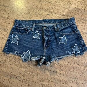 Denim & Supply Ralph Lauren Blue Star Patch Jean Shorts- Coachella vibes